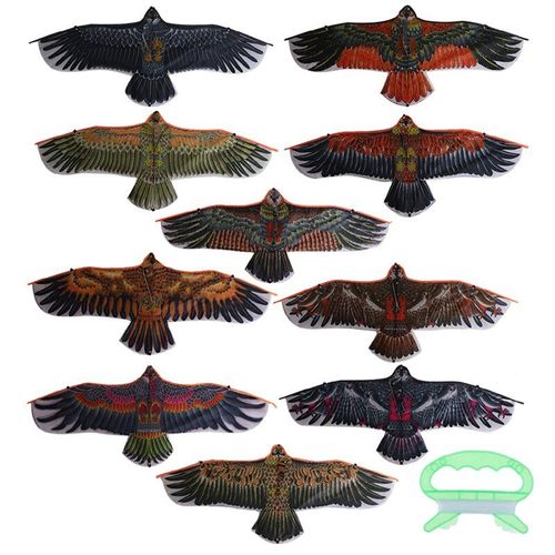 1.1m Plat Aigle Cerf-Volant Avec 30 Mètres Cerf-Volant Ligne Enfants Volants Oiseau Cerfs-Volants Chaussettes À Vent Jouets De Plein Air Jardin Tissu Jouet Pour Enfants Cadeaux