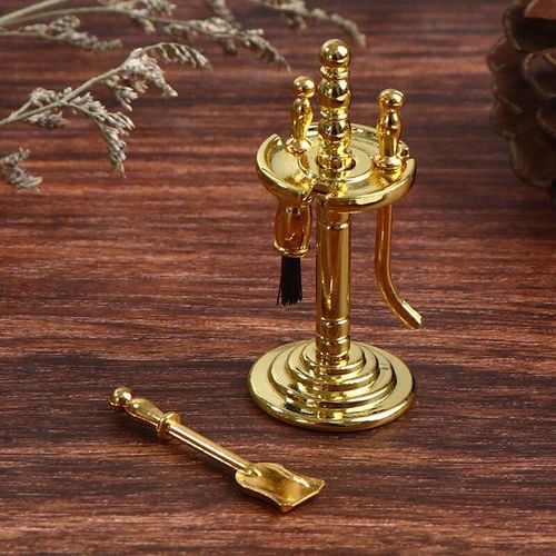 4pcs Alliage Miniature Nettoyage Outils Présentoir Pour 1/12 La Maison De Poupée