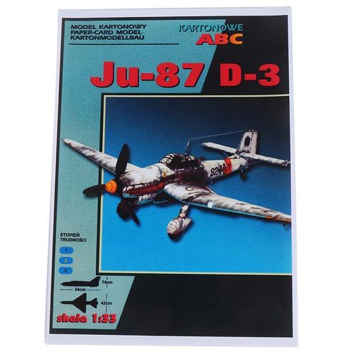 Avion Bombardier Junkers Allemagne Ju-87 D-3, Kit De Maquettes En Papier, Cadeau De Noël, 1:33