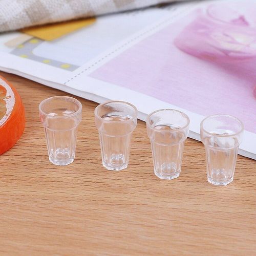 Maison De Poupée Miniature 1/12, 4 Pièces, Gobelets À Vin Clair, Jouets, Accessoires De Poupée Pour Enfants
