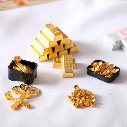 Maison De Poupée Miniature En Brique D'or, Accessoires En Cuivre, Idée Cadeau Pour Le Nouvel An, Le Plus Populaire, 2022, 1:12