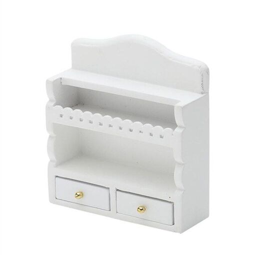 Meuble En Bois Blanc Pour Maison De Poupée, Accessoires, Meubles Mi...
