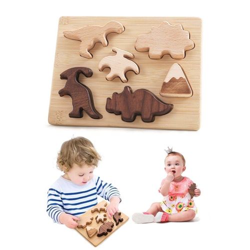 Puzzle Cognitif En Bois Pour Enfants, Jouets Montessori Pour Tout-Petits De 2 3 4 Ans, Jouet Dinosaure