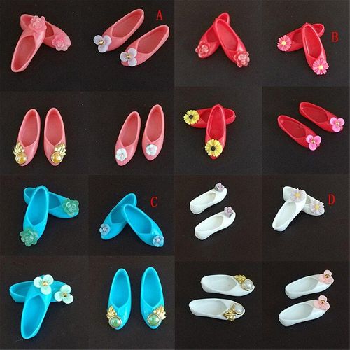 1 Paire De Chaussures Plates Anciennes De Haute Qualité, Style Mixte, Jolies Chaussures À Plateforme Colorées Pour Poupée Barbie, Accessoires, Cadeaux Pour Enfants