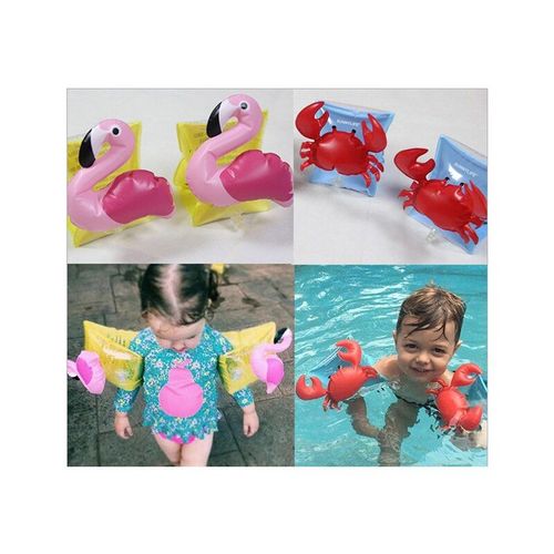 Brassard De Natation Gonflable Pour Enfants De 2 ? 8 Ans, Mignon, En Forme De Crabe, Flamand Rose