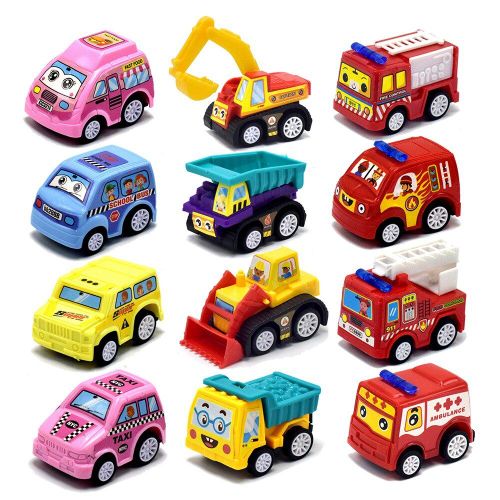 Voitures Jouets Dessins Animés Pour Enfants 1 Sac De 6, Mini Camion D'ingénierie, Camion De Pompiers, Ambulance, Camion De Pompiers, Bus, Cadeaux