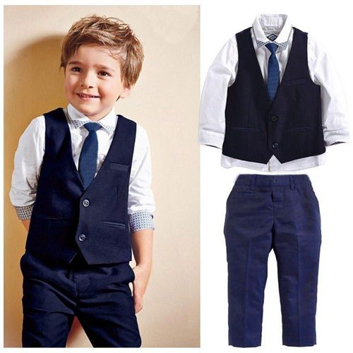 Ensemble 3 Pièces De Vêtements De Loisirs Pour Enfants, Costume Pour Bébé Garçon, Gilet De Monsieur Pour Mariage, Vêtements Formels D'automne