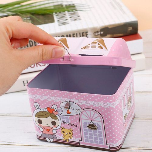 Boîte De Rangement En Métal, Caisse D'épargne, Modèle De Maison, Cadeaux Pour Enfants