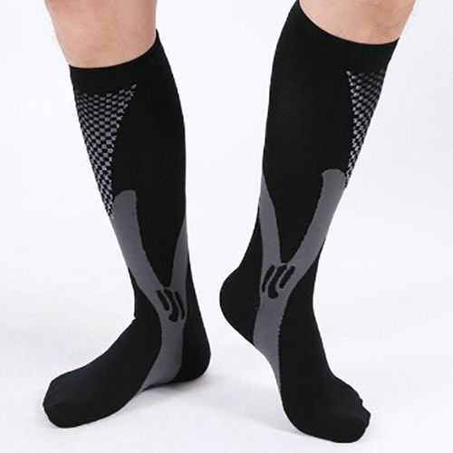 Chaussettes De Compression De Sport, 1 Paire, Pour Course À Pied, Randonnée, Basket-Ball, Football, Élastique, Varices, Support Musculaire