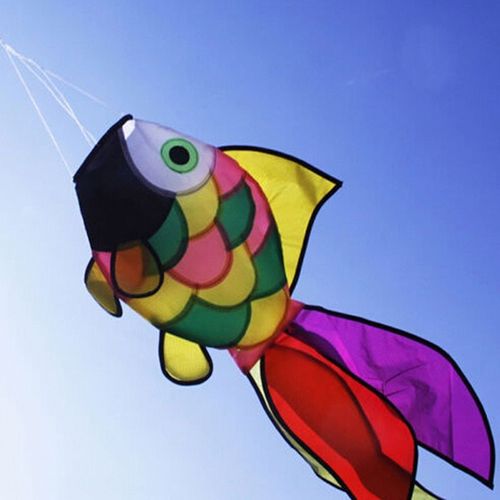 1pc Poisson Arc-En-Ciel Cerf-Volant Manche À Air Décor De Jardin En Plein Air Enfants Ligne Blanchisserie Enfants Jouets