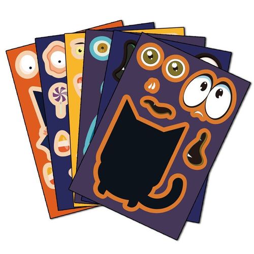 Autocollants Puzzle À Assembler, 18 Pièces, Jeu Stikcers D'halloween, Feuille D'autocollants, Jouets Éducatifs Pour Enfants, Jouet De Maternelle Zll