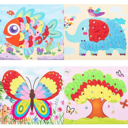 Autocollants De Peinture En Tissu Non Tissé, 1 Pièce, Kawaii, Animaux 3d, Jouets À Câliner, Artisanat, Jouets Éducatifs Pour Enfants, Zll