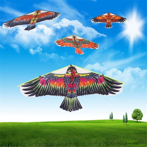 1pc Grand Volant Plat Aigle Oiseau Cerf-Volant Jardin Tissu Aigle Cerf-Volant Pour Enfants Aléatoire Volant Oiseau Cerfs-Volants Chaussette À Vent Jouets De Plein Air 102*45cm