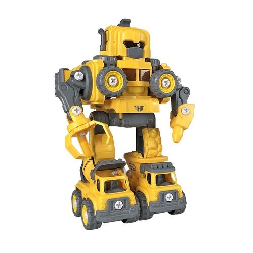 Véhicule Robot 5 En 1 Pour Enfants De 4 À 6 Ans, Véhicule À Assembler, Camion De Pompiers, Ingénierie, Jouets Interactifs