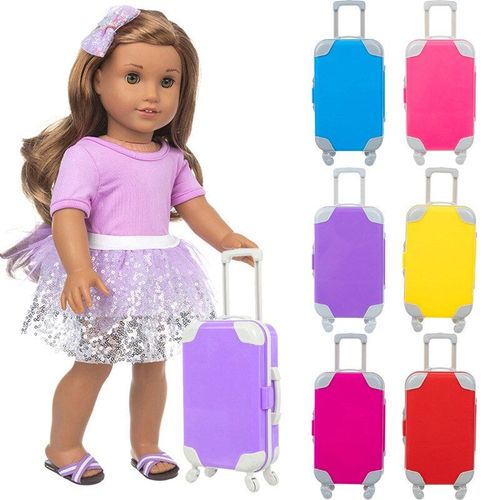 Valise De Poupée 6 Couleurs 18 Pouces, Nouveau Produit, Accessoires De Poupée Américaine, Chariot De Voyage, Cadeau D'anniversaire, Zc, 2022