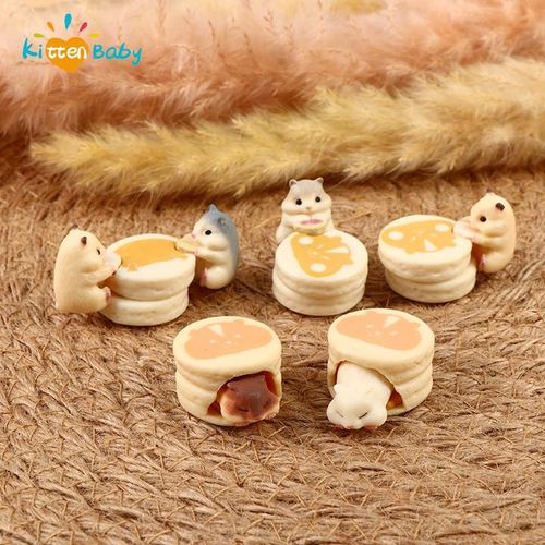Maison De Poupée Créative, Hamster Mangeant Des Desserts, Hamburgers, Accessoires Alimentaires, Mini Jouets De Décoration Pour Enfants, Style Aléatoire