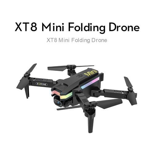 Mini Drone Xt8 Rc 4k Hd, Double Caméra, Wifi Fpv Rc, Quadcopte, Pression D'air, Altitude Fixe, Lumière Led, Hélicoptère, Jouet, Cadeaux Pour Garçons, 2022-Générique