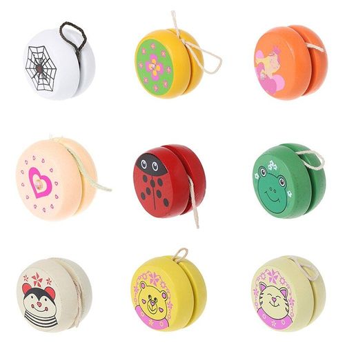 Yoyo Jouets En Bois Imprimés D'animaux Mignons, Jouets Éducatifs Faciles, Jouet Classique