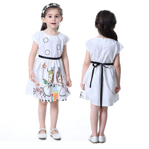 Robe D'été Pour Petite Fille, Vêtement De Marque, Avec Ceinture, Tenue De Princesse, 2021