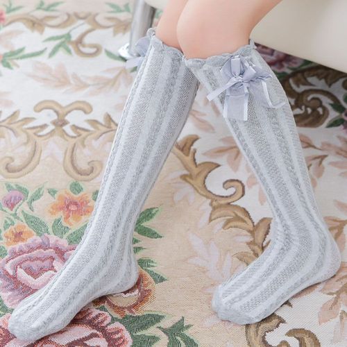 Bas De Dessin Animé Pour Filles, Haute Élasticité, Double Couche, N¿Ud Papillon, Délicat, Joli, Printemps, Été, Automne
