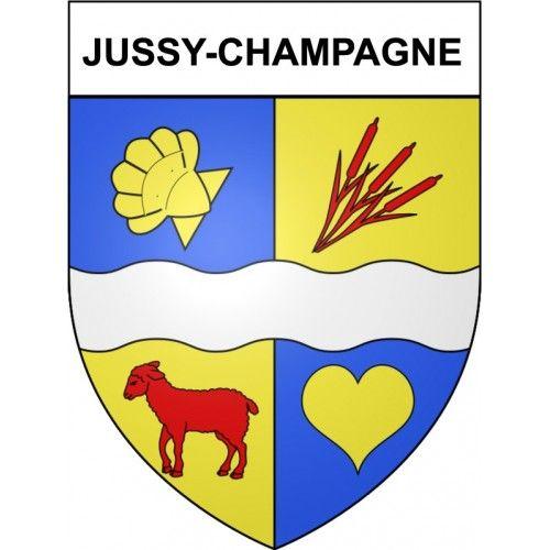 Jussy-Champagne 18 Ville Stickers Blason Autocollant Adhésif - 17 Cm