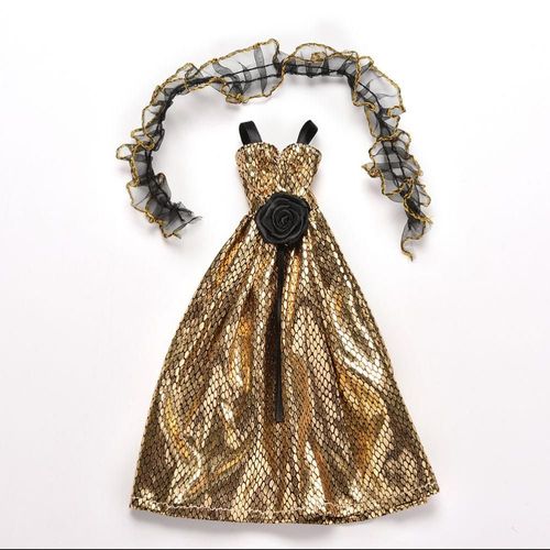 Robe De Poupée En Grain De Crocodile, Vêtements Élégants Pour Poupées Avec Châle, Accessoires, Fournitures, 1 Pièce