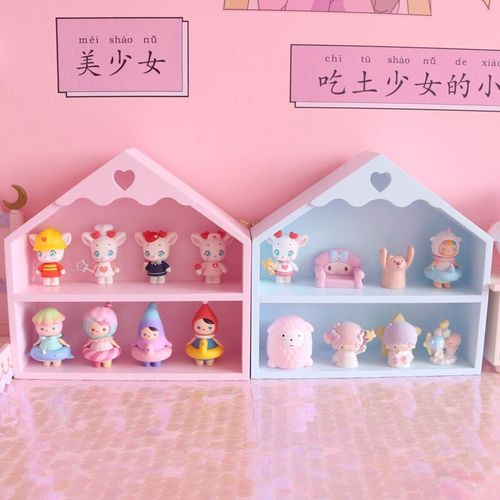 Organisateur De Cosmétiques En Bois, 1 Pièce, Étagère De Rangement, Présentoir Mural Suspendu, Collection De Poupées Pour Filles