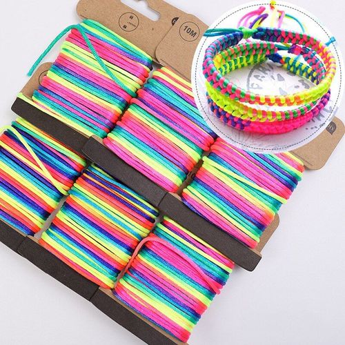 Rouleau De Fil De Cordon En Nylon, 10m, 2.5mm, Couleur Dégradée, N¿Ud Chinois, Macramé, Bracelet Tressé Pour Enfants, Fil À Perles, Bricolage