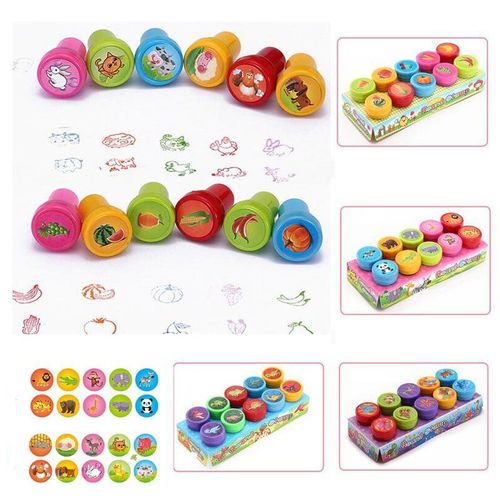 Timbres À Encre Automatique Pour Enfants, 10 Pièces, Tampons Jouets Pour Enfants, Dessin Animé, Animal, Panda, Sceau, Scrapbooking, Peinture, Décor D'album Photo, Diy Bricolage