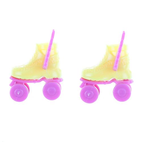 Patins À Roulettes Pour Enfants, 1 Paire/2 Pièces, Chaussures De Poupée Fantaisie, Jouets Pour Filles, Accessoires De Maison De Jeu Décoratifs, 3cm