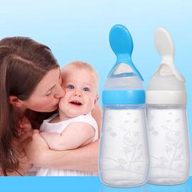 Cuillère de distribution de nourriture pour bébé Bouteille d'alimentation  pour bébé en silicone Bouteille d'alimentation de céréales pour enfants  Garçons Fille(Jaune) : : Bébé et Puériculture