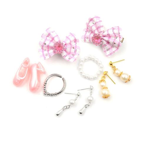 Ensemble De Bijoux De Mode Pour Poupées, Collier, Boucles D'oreilles, N¿Ud Papillon, Accessoires De Fête, Cadeau Pour Enfants