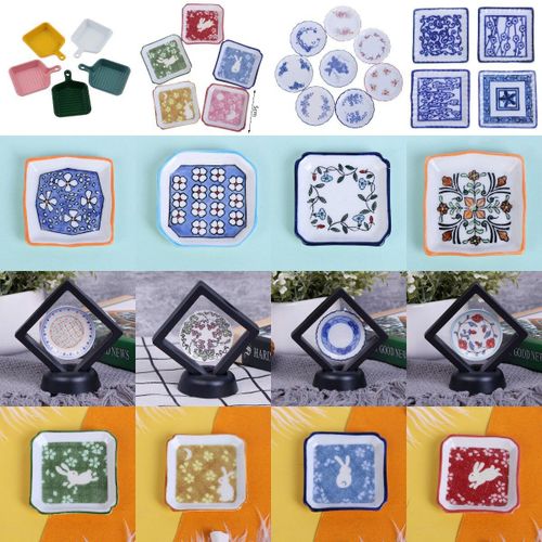 Plateaux Et Assiettes Miniatures Pour Maison De Poupée, Vaisselle, Jouets De Cuisine, Accessoires Pour Maison De Poupée, 1 Pièce Ou 1 Ensemble, Plusieurs Styles