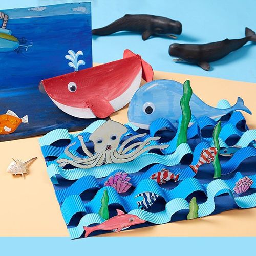 Jouets En Papier Colorés Pour Enfants, Dessin D'animaux, Baleine, Dessin Animé, Bricolage, Artisanat, Paquet De Matériel, Puzzle Créatif, Jouets En Papier Colorés