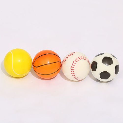 Balle À Presser, Jouet De Football, Basket-Ball, Éponge En Mousse Souple Anti-Stress, Jouets De Tennis, De Baseball, De Décompression Pour Enfants, 4 Pièces/Ensemble