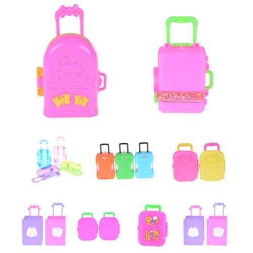 Accessoires De Poupée À La Mode, Meubles En Plastique, Jouets Pour Enfants, Maison De Jeu 3d Voyage Train Valise Pour Poupée Meilleur Cadeau