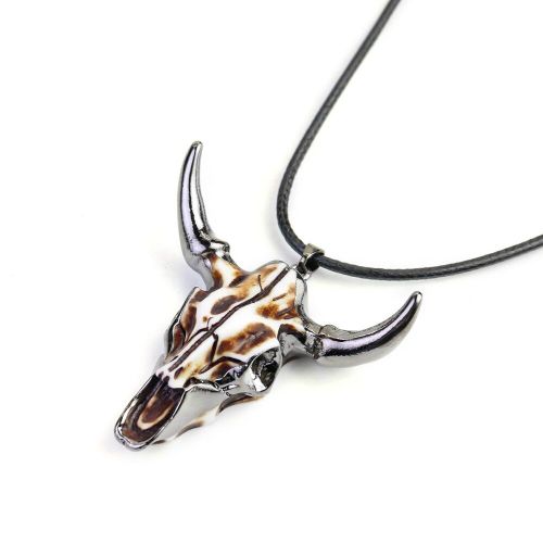 Pendentif Tête De Chèvre En Forme De Crâne De Vache, Imitation Os De B¿Uf, Collier, Hip-Hop, Chaîne De Rock, Corne, Breloques Cowboy, Bijoux De Fête Pour Hommes