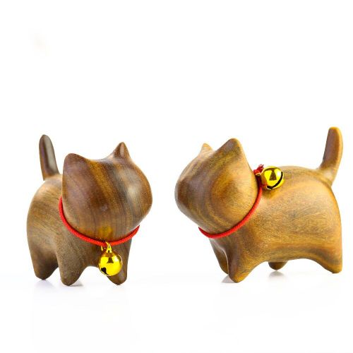 Pendentif Porte-Bonheur En Bois Naturel, Ponceuses, Chat Gras, Maneki, Neko Kitty, Ameublement De Bureau, Collection, Décoration Artisanale, Cadeau D'ornement Pour Animaux De Compagnie