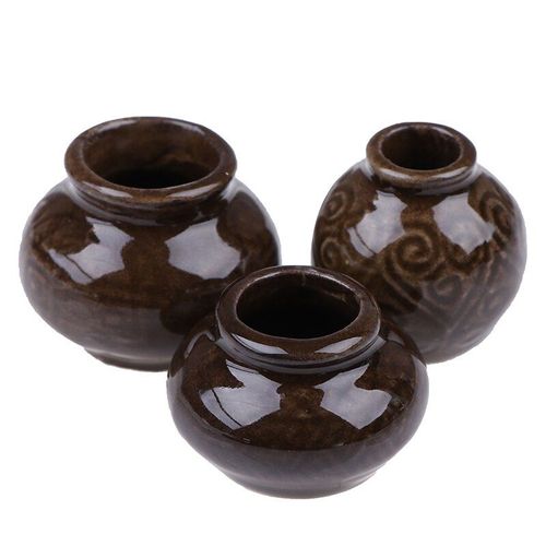 Décoration De Maisons De Poupées, 3 Pièces, Modèle De Poterie En Céramique Ancienne, Accessoires D'ornements Miniatures Rétro