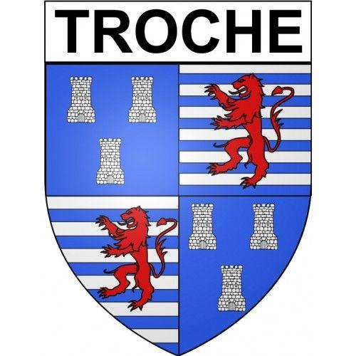 Troche 19 Ville Stickers Blason Autocollant Adhésif - 8 Cm