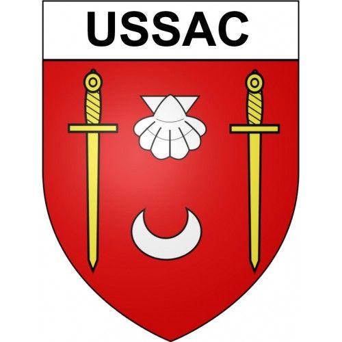 Ussac 19 Ville Stickers Blason Autocollant Adhésif - 17 Cm