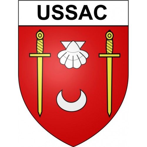 Ussac 19 Ville Stickers Blason Autocollant Adhésif - 8 Cm