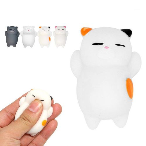 Jouet En Caoutchouc Souple Pour Enfants, 4 Couleurs, 1 Pièce, Chat Mignon, Dessin Animé Kawaii, Anti-Stress, Balle À Presser, Amusant, Pour Enfants Ou Adultes