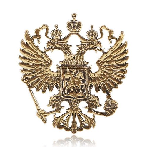 Broches À Double Tête En Forme D'aigle Pour Hommes, Vintage, En Or, En Métal, Badge Russe, Punk, Couronne, Costume De Fête, Revers, Accessoires
