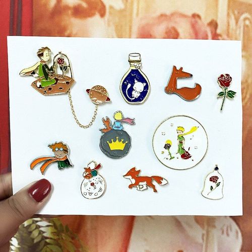 Broche En Émail, Conte De Fées, Le Petit Prince, Renard, Rose, Planète, Icône D'art, Badges, Cadeaux Pour Amis, Broche Pour Enfants, Bijoux Décoratifs