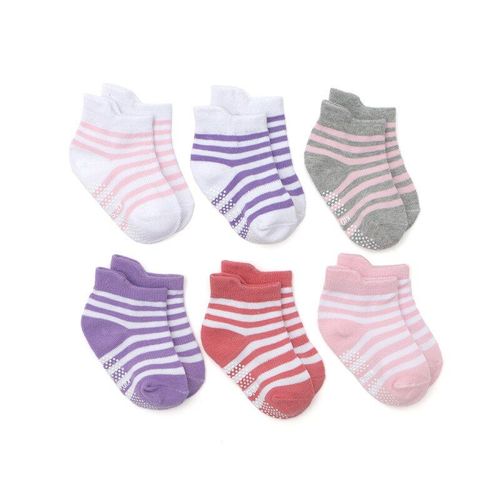Chaussettes D'été Antidérapantes Pour Enfants De 0 À 7 Ans, 6, Pièces/Ensemble Coton, Avec Poignée De Jarretelles Pour Garçons Et Filles, 100%