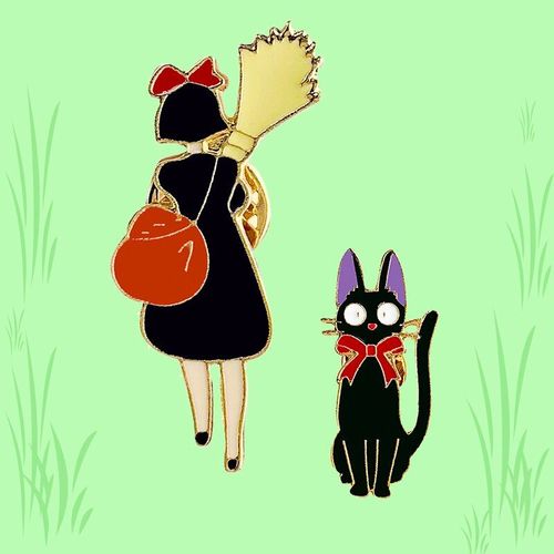 Broche En Émail Pour Petite Fille, Badge Manga, Jiji, Fans De Chat Noir, Épingle, Sac À Dos Fantaisie, Bijoux, Accessoire Cadeau Pour Femme