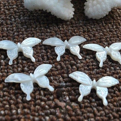 Breloques Papillon En Coquille De Mer Blanche, Perles De Nacre, Collier Serpillière, Pendentif, Boucle D'oreille, Épingle À Cheveux, Accessoire De Fabrication De Bijoux Pour Femmes