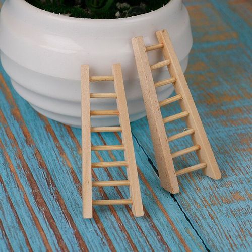 Mini Échelle En Bois, 1 Pièce, Miniature De Jardin Féerique, Ornement De Maison De Poupée, Jouets De Meubles De Décoration