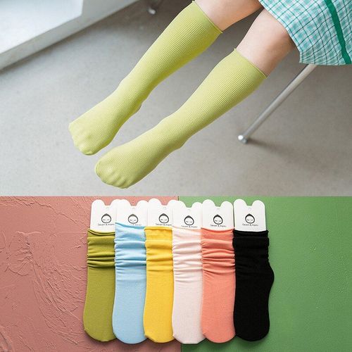 Chaussettes D'été En Velours Pour Enfants, 5 Styles, 1 Paire, Couleur Bonbon, Bas À Cordon De Serrage, Confortables, Pour Filles